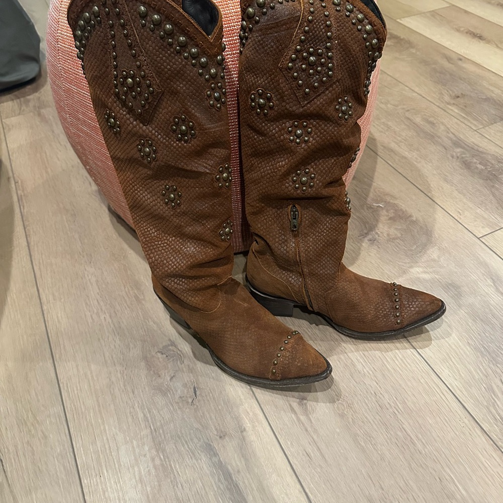 Old Gringo Savannah Suede Cowboy Boots, Sz 9